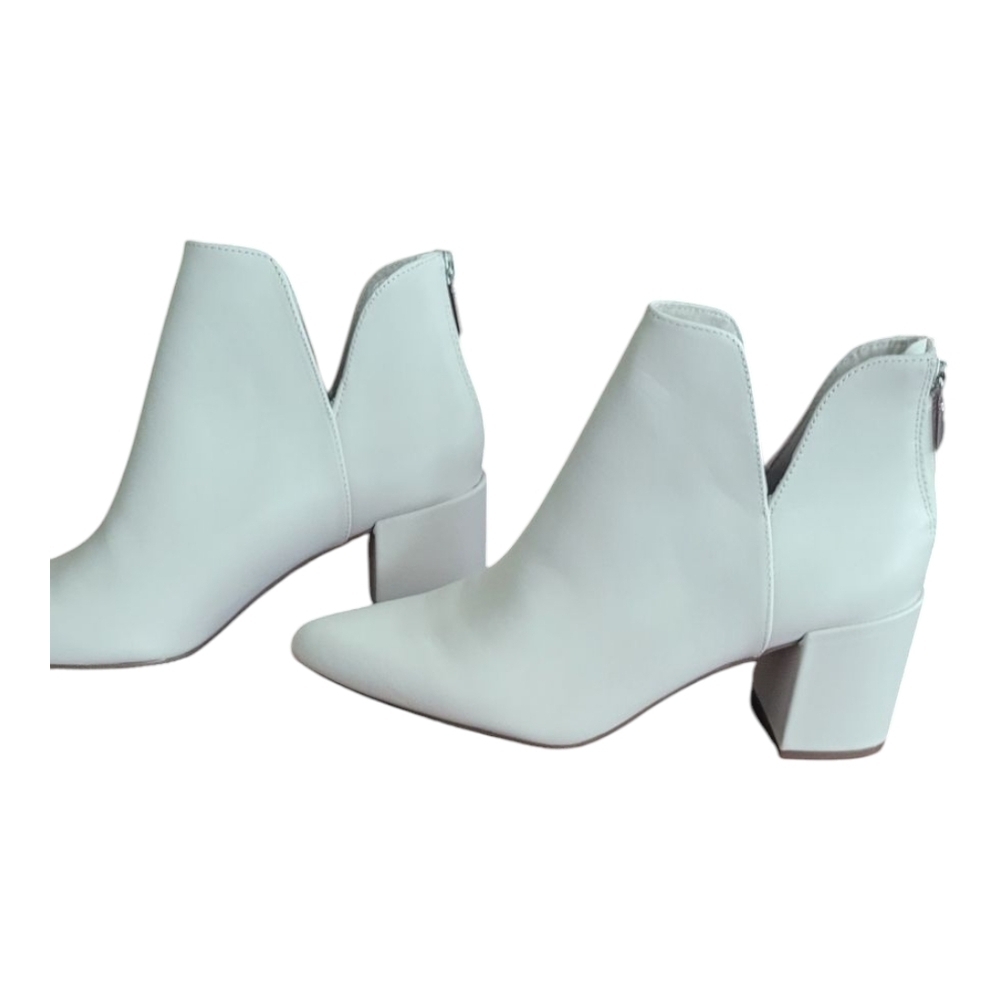 Blondo Tanner Waterproof Women's Off White Leather Ankle Booties Size 9.5 - Picture 3 of 8